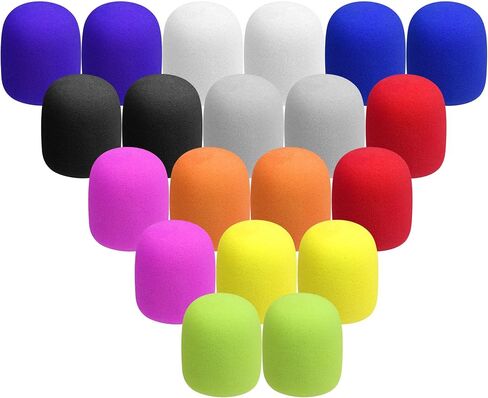 20Pcs Microphone Foam Covers Thick Handheld Stage Microphone Windscreen Reusable Mic Foam Filter Covers for Most Microphone (Black) in Kuwait