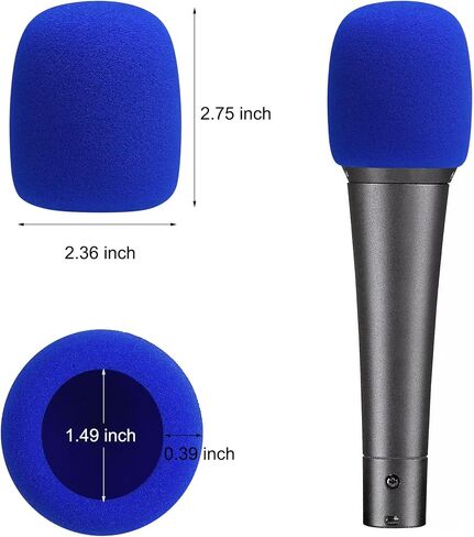 20Pcs Microphone Foam Covers Thick Handheld Stage Microphone Windscreen Reusable Mic Foam Filter Covers for Most Microphone (Black) in Kuwait