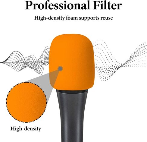 جيكريا مصد رياح من الفوم متوافق مع سينهايزر E 935 وE 945 وE 835 وE 845-S من اجل كريتور، غطاء من الفوم المضاد للفرقع، غطاء ميكروفون وفلتر اسفنجي (برتقالي/ عبوتان) in Kuwait