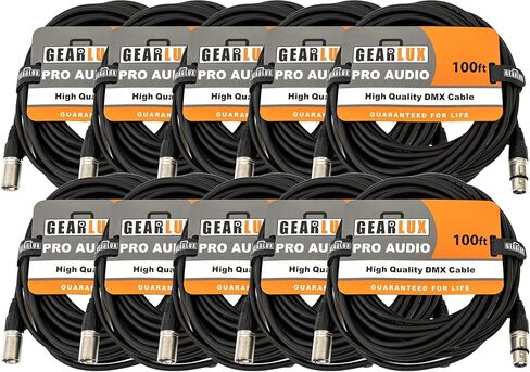Gearlux DMX Cable 100ft 3-Pin Male-to-Female - 1 Pack in Kuwait