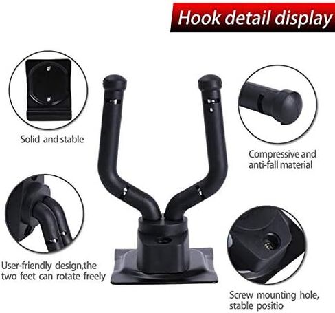 خطاف جيتار على الحائط، شماعات قاعدة للتعليق على الجيتار، ملحقات جيتار باس تعرض بشكل مثالي الآلات الموسيقية لمتجر بيع بالتجزئة الموسيقي، وغرفة النوم، وغرفة اللعب، والبار، ومساحة التدريب، عبوة من قطعتين in Kuwait