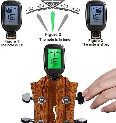 SDYQD 2 حزمة موالف الغيتار القيثارة كليب على الغيتار الكهربائي الصوتي باس المندولين الكمان البانجو كبير واضح شاشة LCD موالف الغيتار موالف لوني in Kuwait