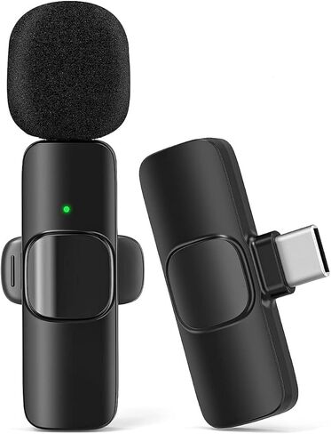 ميكروفون لاسلكي لأجهزة Android، iPhone (new 15)، الكمبيوتر الشخصي، الكمبيوتر المحمول، iPad (USB-C)، الكمبيوتر اللوحي، الكاميرا، التوصيل، تسجيل الفيديو، البث المباشر، تسجيل الفيديو، يوتيوب، مقابلة، Instagram، Facebook، TikTok (حزمة واحدة) ) in Kuwait