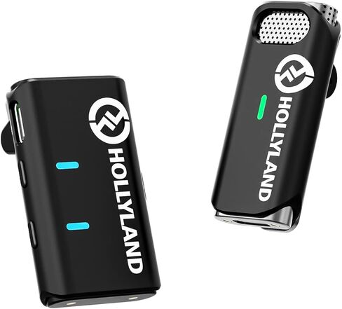 ميكروفون Hollyland Lark M1 اللاسلكي Lavalier، ميكروفون مدمج مع خاصية إلغاء الضوضاء، نطاق 656FT، تسجيل فيديو 8H، متوافق مع iPhone، الكاميرا، Android - بدون حقيبة شحن in Kuwait