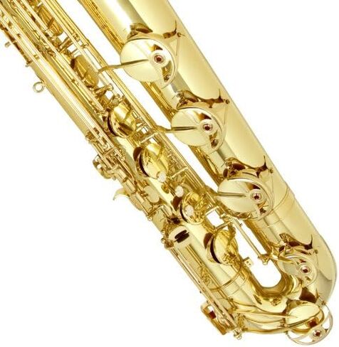 ساكسفون باريتون مسطح من مينديني من سيسيليو MBS-30L+92D مطلي بالنحاس الاصفر المتوسط مع موالف وحافظة برو ديلوكس وقطعة للفم وحزام للرقبة in Kuwait