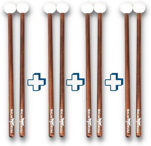 Wooden Drum Sticks with White Rubber, Steel Tongue Drum Mallet Percussion Instruments Parts 9 Inches Long for Beginners and Professionals in Saudi Arabia