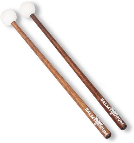 Wooden Drum Sticks with White Rubber, Steel Tongue Drum Mallet Percussion Instruments Parts 9 Inches Long for Beginners and Professionals in Saudi Arabia