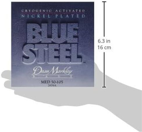 مجموعة أوتار جيتار باس من الفولاذ الأزرق من Dean Markley NPS مكونة من 4 أوتار، 50-105 جيتار باس متوسط ​​4 أوتار، أوتار باس فولاذية معالجة بالتبريد مع نغمة غنية دافئة، صنع في الولايات المتحدة الأمريكية in Kuwait