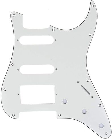 Musiclily Pro 11-Hole Modern Style Strat HSS Pickguard for American Stratocaster Guitar, 3Ply Black in Kuwait