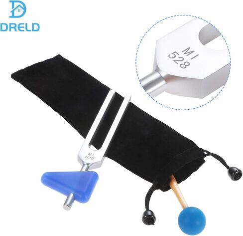 شوكات ضبط 528 هرتز بمطرقة سيليكون زرقاء، جل سيليكا مثلث، غطاء قماشي أسود، لعلاج الحمض النووي، علاج صوتي، شفاء مثالي، آلة موسيقية، متوازن، علاج، اهتزاز in Kuwait