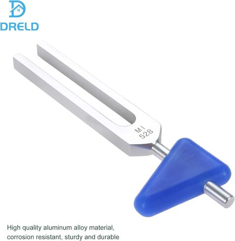 شوكات ضبط 528 هرتز بمطرقة سيليكون زرقاء، جل سيليكا مثلث، غطاء قماشي أسود، لعلاج الحمض النووي، علاج صوتي، شفاء مثالي، آلة موسيقية، متوازن، علاج، اهتزاز in Kuwait