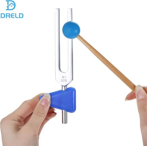 شوكات ضبط 528 هرتز بمطرقة سيليكون زرقاء، جل سيليكا مثلث، غطاء قماشي أسود، لعلاج الحمض النووي، علاج صوتي، شفاء مثالي، آلة موسيقية، متوازن، علاج، اهتزاز in Kuwait