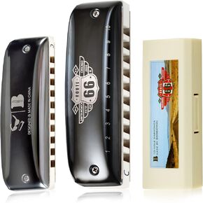 KONGSHENG Jazz Harmonica, 10 Hole Blues Harp Diatonic Harmonica key of C with Yellow Case for Beginners, Amateurs and Professionals as Gift