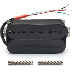 MAXCHEER Alnico 2 Neck Electric Guitar Humbucker Blade/Hex Screw Adjusting Dual Coil Guitar Pickup with 4 Conduct Cable/Coil Splitting Black (Neck Pickup)