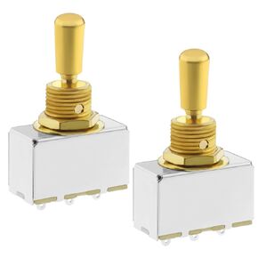 2PCS Electric Guitar 3 Way Toggle Switch with Silver Metal Tip Knob Cap Compatible with Les Paul Style Electric Guitar Pickup Selector Switch