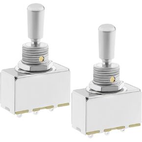 2PCS Electric Guitar 3 Way Toggle Switch with Silver Metal Tip Knob Cap Compatible with Les Paul Style Electric Guitar Pickup Selector Switch in Saudi Arabia