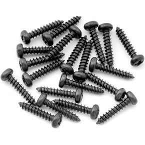Musiclily Ultra 2.1x10mm Stainless Steel Pan Head Mounting Screws for Acoustic Electric Guitar Bass Tuners Machine Heads, Black (Set of 20)