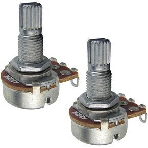 FLEOR 2pcs Small Size Guitar Pots 18mm Split Shaft A500K Potentiometers Audio Taper