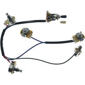 Guitar Prewired Wiring Harness Humbucker Solderless Wiring Harness 2V2T with 500K Pots and 3 Way Toggle Switch for Dot Series
