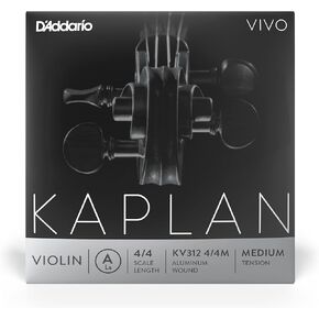 D'Addario Kaplan Vivo 4/4 Size Violin Strings Set with Synthetic Core - KV310 4/4M - Full Set - Medium Tension