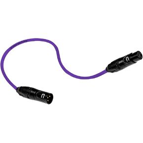 كابل XLR متوازن ذكر إلى أنثى - 1 قدم أسود - موصل ميكروفون احترافي ثلاثي الأطراف لمكبرات الصوت التي تعمل بالطاقة أو واجهة الصوت أو الخلاط للأداء المباشر والتسجيل in Kuwait
