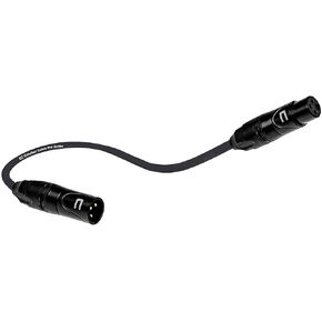 كابل XLR متوازن ذكر إلى أنثى - 1 قدم أسود - موصل ميكروفون احترافي ثلاثي الأطراف لمكبرات الصوت التي تعمل بالطاقة أو واجهة الصوت أو الخلاط للأداء المباشر والتسجيل in Kuwait