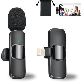 ميكروفون لاسلكي لجهاز iPhone iPad - ميكروفون لاسلكي Lavalier لميكروفونات iPhone المشبكية لتسجيل الفيديو والبث المباشر لمقابلة مدونة فيديو على YouTube in Kuwait