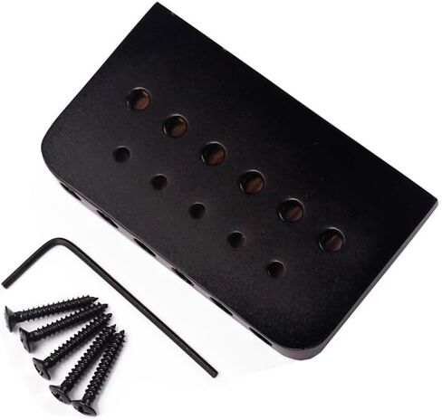 Domofa 6 سلسلة جسر صلب ثابت لقطع غيار الجيتار الكهربائي Strat Tele (أسود + سرج نحاسي) in Kuwait