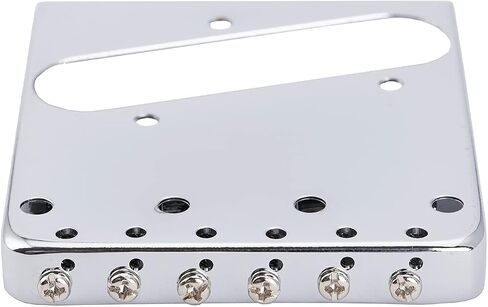 Musiclily Pro 54mm Telecaster Bridge Vintage 6 Barrel Saddles للجيتار الكهربائي Tele Style، كروم in Kuwait