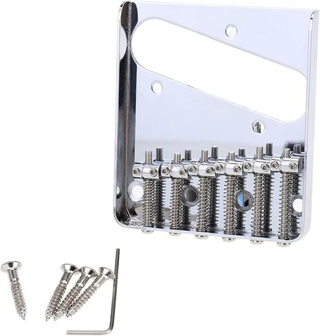 Musiclily Pro 54mm Telecaster Bridge Vintage 6 Barrel Saddles للجيتار الكهربائي Tele Style، كروم in Kuwait