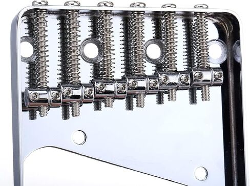 Musiclily Pro 54mm Telecaster Bridge Vintage 6 Barrel Saddles للجيتار الكهربائي Tele Style، كروم in Kuwait