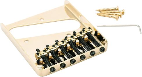 Musiclily Pro 54mm Telecaster Bridge Vintage 6 Barrel Saddles للجيتار الكهربائي Tele Style، كروم in Kuwait