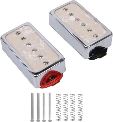 Yibuy Cream Color Pearl P90 Single Coil Bridge & Neck Pickups Set for Electric Guitar Parts in Saudi Arabia
