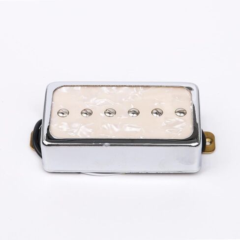 Yibuy Cream Color Pearl P90 Single Coil Bridge & Neck Pickups Set for Electric Guitar Parts in Saudi Arabia