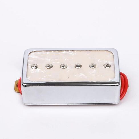 Yibuy Cream Color Pearl P90 Single Coil Bridge & Neck Pickups Set for Electric Guitar Parts in Saudi Arabia