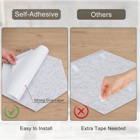 12 حزمة من الألواح الصوتية ذاتية اللصق، ألواح تخميد الصوت بنمط الخط المكسور السداسي، 14 × 12 × 0.4 بوصة لوحات مقاومة للصوت للجدران، حشوة ممتصة للصوت عالية الكثافة لمكتب الاستوديو، أسود in Kuwait