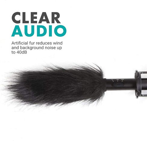 Movo WS4 Furry Outdoor Microphone Windscreen Muff 5" X 25mm (L x D) Shotgun Mic Windscreen for the Audio-Technica, Takstar, and Similar Mics in Saudi Arabia