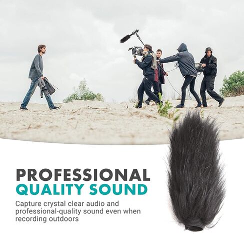 Movo WS4 Furry Outdoor Microphone Windscreen Muff 5" X 25mm (L x D) Shotgun Mic Windscreen for the Audio-Technica, Takstar, and Similar Mics in Saudi Arabia