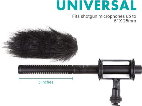 Movo WS4 Furry Outdoor Microphone Windscreen Muff 5" X 25mm (L x D) Shotgun Mic Windscreen for the Audio-Technica, Takstar, and Similar Mics in Saudi Arabia