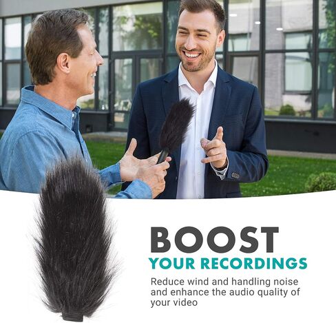 Movo WS4 Furry Outdoor Microphone Windscreen Muff 5" X 25mm (L x D) Shotgun Mic Windscreen for the Audio-Technica, Takstar, and Similar Mics in Saudi Arabia