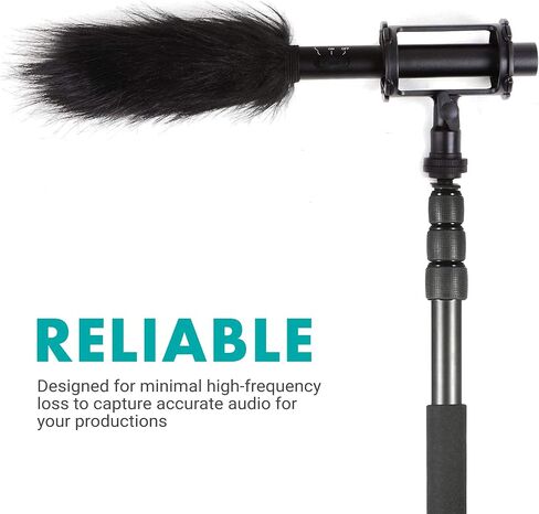 Movo WS4 Furry Outdoor Microphone Windscreen Muff 5" X 25mm (L x D) Shotgun Mic Windscreen for the Audio-Technica, Takstar, and Similar Mics in Saudi Arabia