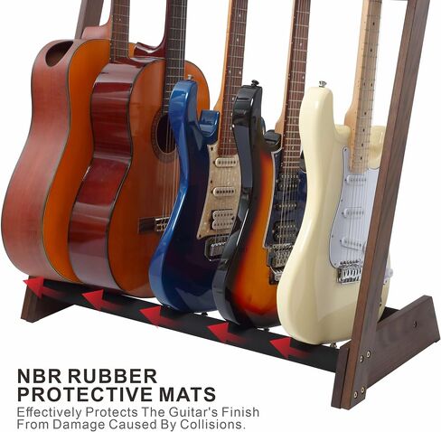 Nefelibata Multi-Purpose Guitar Stand 5 Stands Wooden Guitar Stand Floor Stand for Guitars and Cases, Electric Guitars, Acoustic Guitars, Bass Guitars, Cellos - German Ash (Coffee Brown) in Saudi Arabia