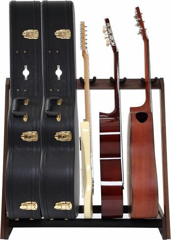 Nefelibata Multi-Purpose Guitar Stand 5 Stands Wooden Guitar Stand Floor Stand for Guitars and Cases, Electric Guitars, Acoustic Guitars, Bass Guitars, Cellos - German Ash (Coffee Brown) in Saudi Arabia