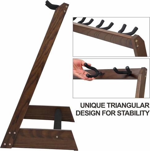 Nefelibata Multi-Purpose Guitar Stand 5 Stands Wooden Guitar Stand Floor Stand for Guitars and Cases, Electric Guitars, Acoustic Guitars, Bass Guitars, Cellos - German Ash (Coffee Brown) in Saudi Arabia