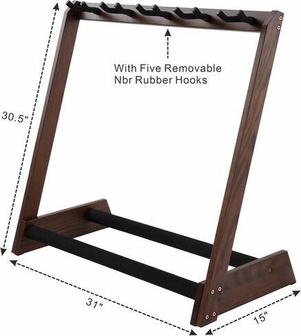 Nefelibata Multi-Purpose Guitar Stand 5 Stands Wooden Guitar Stand Floor Stand for Guitars and Cases, Electric Guitars, Acoustic Guitars, Bass Guitars, Cellos - German Ash (Coffee Brown) in Saudi Arabia