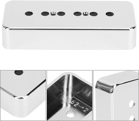 2 قطعة الغيتار بيك أب غطاء P90 لوح الصابون بيك أب يغطي الفضة مطلي بالكروم ملحقات ABS للآلات الموسيقية غيتار الكهربائي in Kuwait