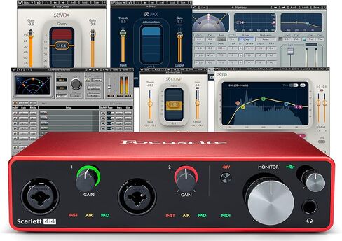 Focusrite Scarlett 4i4 (3rd Gen) USB Audio Interface plus Waves Musicians 2 Plugins Software Bundle in Kuwait