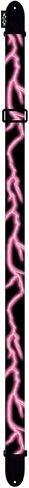 Perris Leathers | Polyester Guitar Strap (Pink Lightning Bolt) Double Sided Design for Kids & Adults, Adjustable, For Acoustic Bass & Electric Guitars in Saudi Arabia