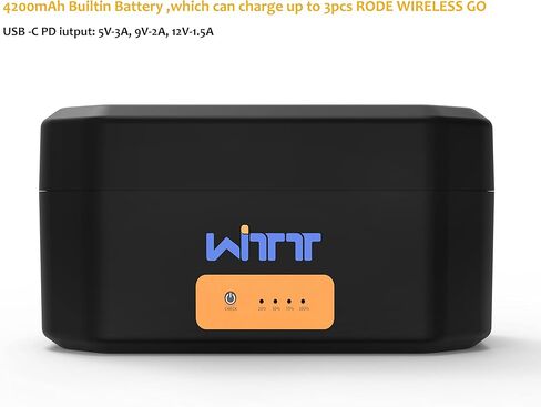 حافظة شاحن لاسلكي لنظام الميكروفون Rode Wireless GO وWireless GO II مع 3 فتحات شحن مع كابل USB in Kuwait