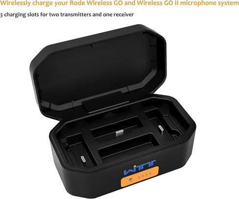حافظة شاحن لاسلكي لنظام الميكروفون Rode Wireless GO وWireless GO II مع 3 فتحات شحن مع كابل USB in Kuwait